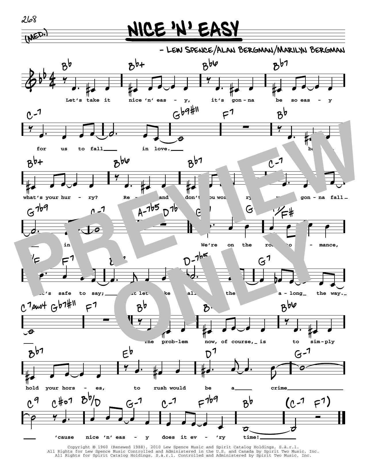 Frank Sinatra Nice 'n' Easy (Low Voice) Sheet Music Notes & Chords for Real Book – Melody, Lyrics & Chords - Download or Print PDF