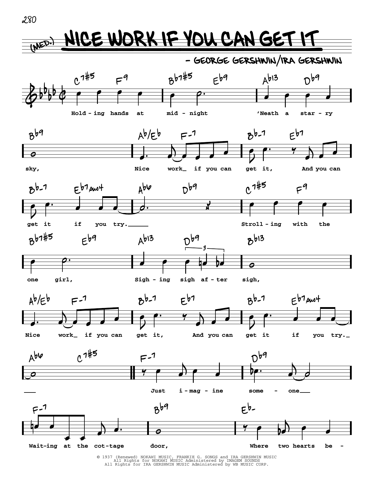 Frank Sinatra Nice Work If You Can Get It (High Voice) Sheet Music Notes & Chords for Real Book – Melody, Lyrics & Chords - Download or Print PDF