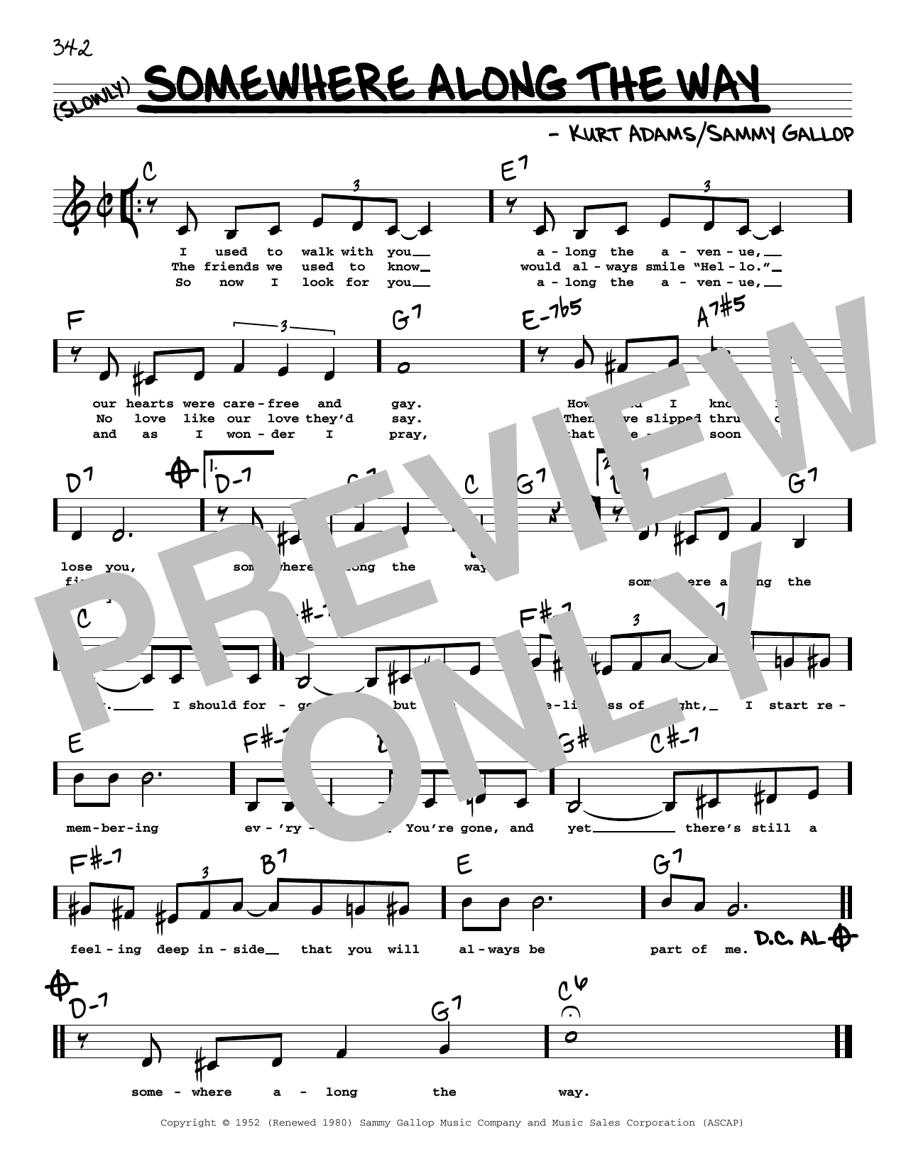 Frank Sinatra Somewhere Along The Way (Low Voice) Sheet Music Notes & Chords for Real Book – Melody, Lyrics & Chords - Download or Print PDF Frank Sinatra Somewhere Along The Way (Low Voice) Sheet Music Notes & Chords for Real Book – Melody, Lyrics & Chords - Download or Print PDF