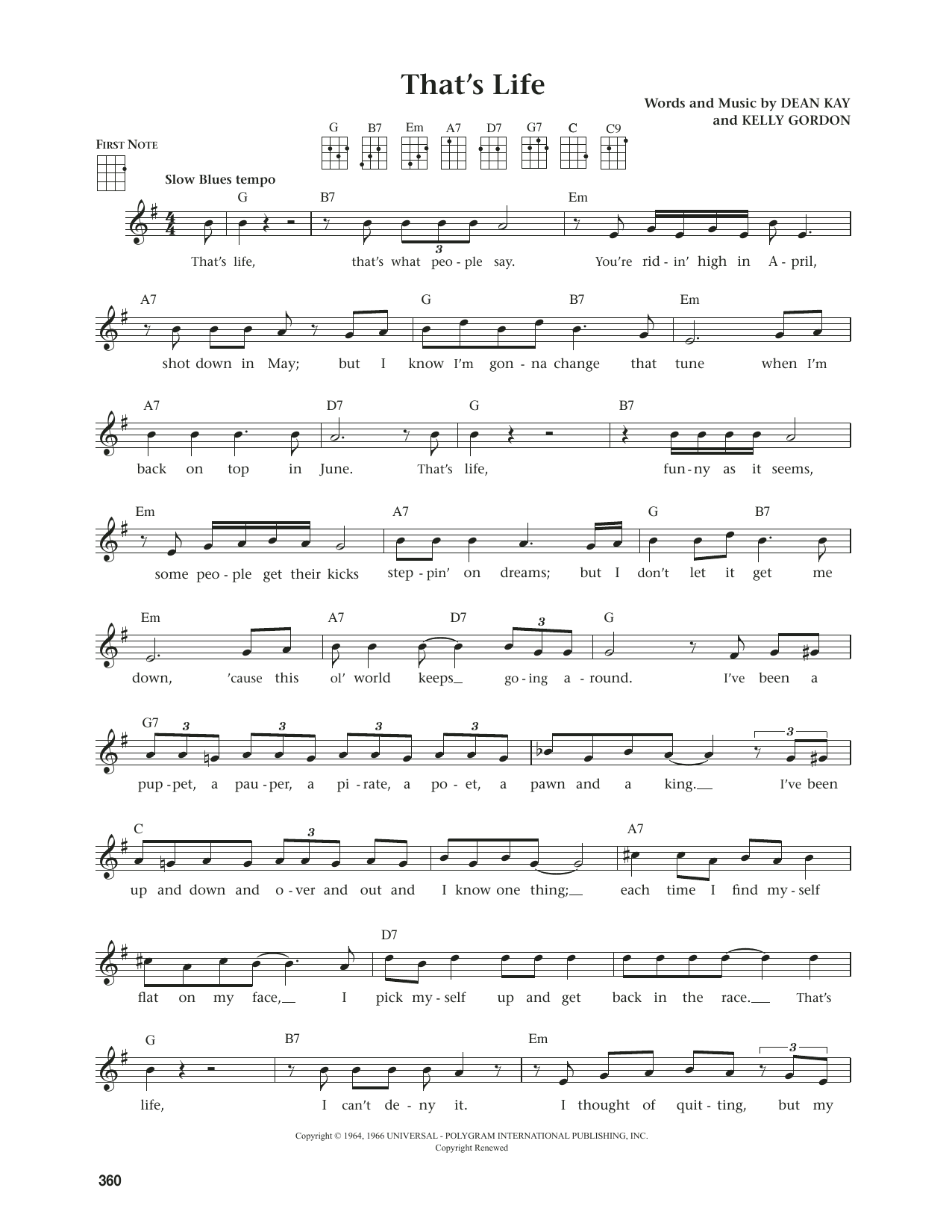 Frank Sinatra That's Life (from The Daily Ukulele) (arr. Jim Beloff) Sheet Music Notes & Chords for Ukulele - Download or Print PDF