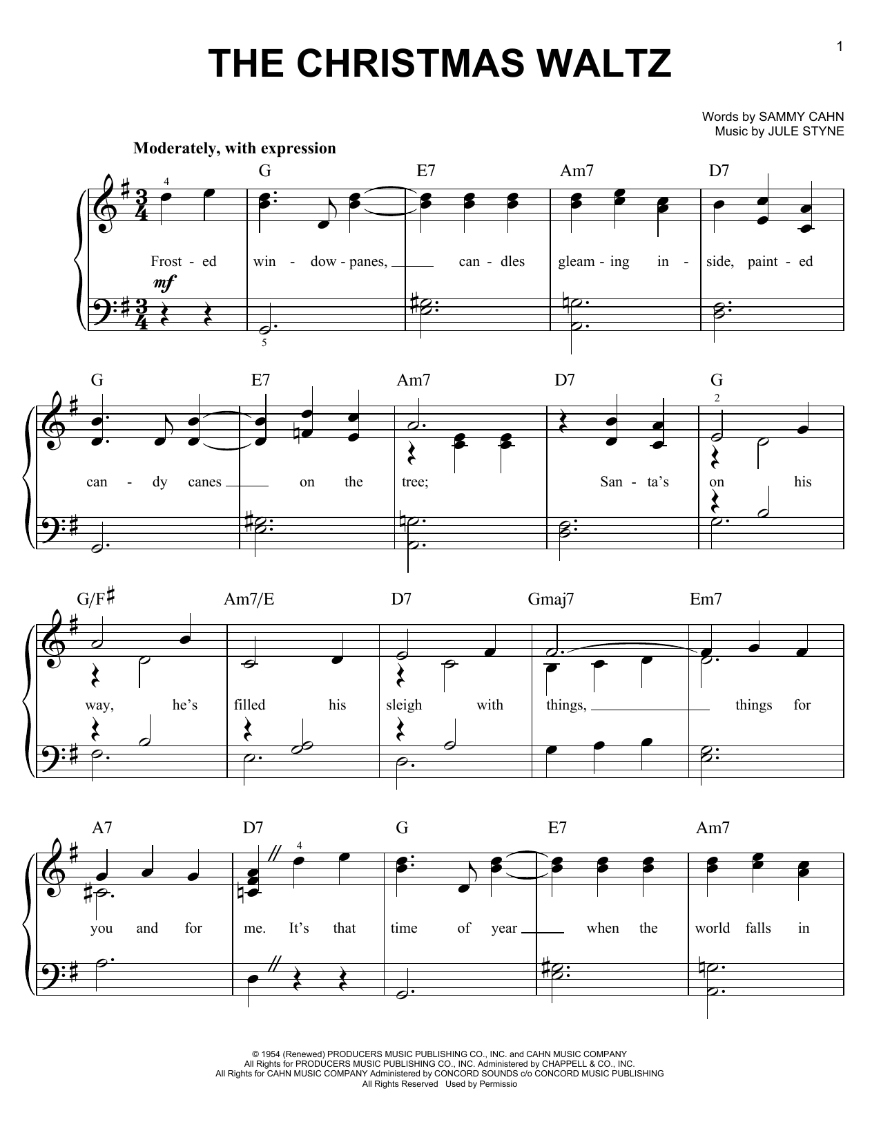 Frank Sinatra The Christmas Waltz Sheet Music Notes & Chords for Clarinet - Download or Print PDF