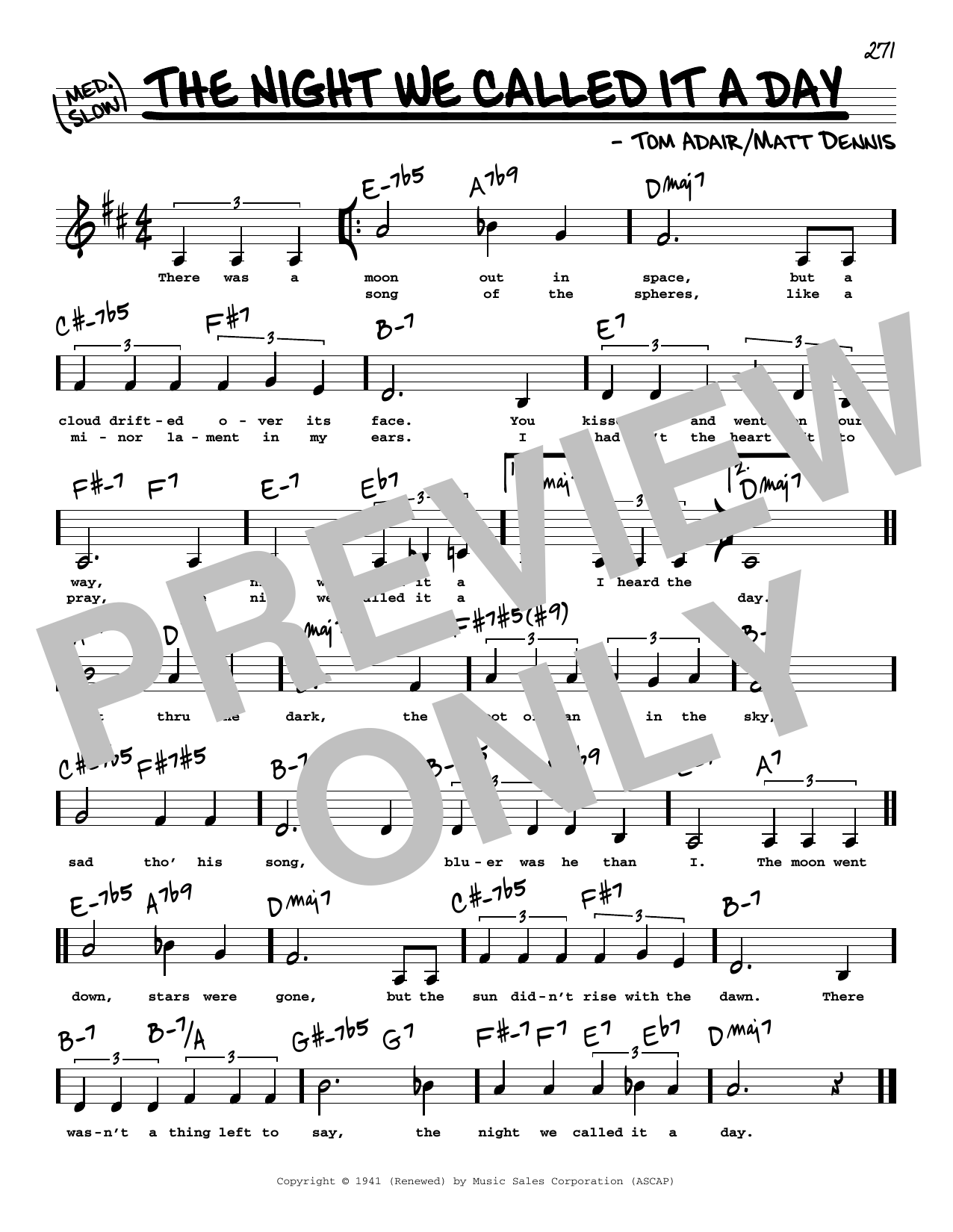 Frank Sinatra The Night We Called It A Day (Low Voice) Sheet Music Notes & Chords for Real Book – Melody, Lyrics & Chords - Download or Print PDF