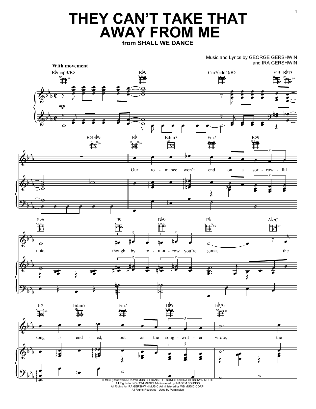 Frank Sinatra They Can't Take That Away From Me Sheet Music Notes & Chords for Clarinet - Download or Print PDF