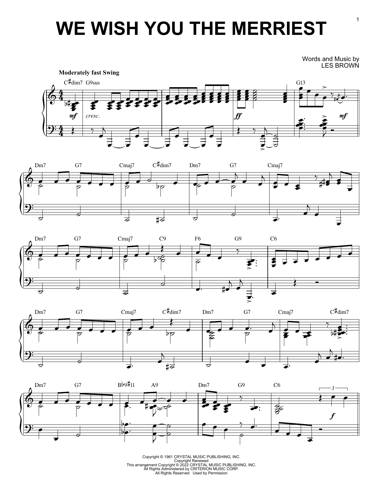 Frank Sinatra We Wish You The Merriest (arr. Brent Edstrom) Sheet Music Notes & Chords for Piano Solo - Download or Print PDF