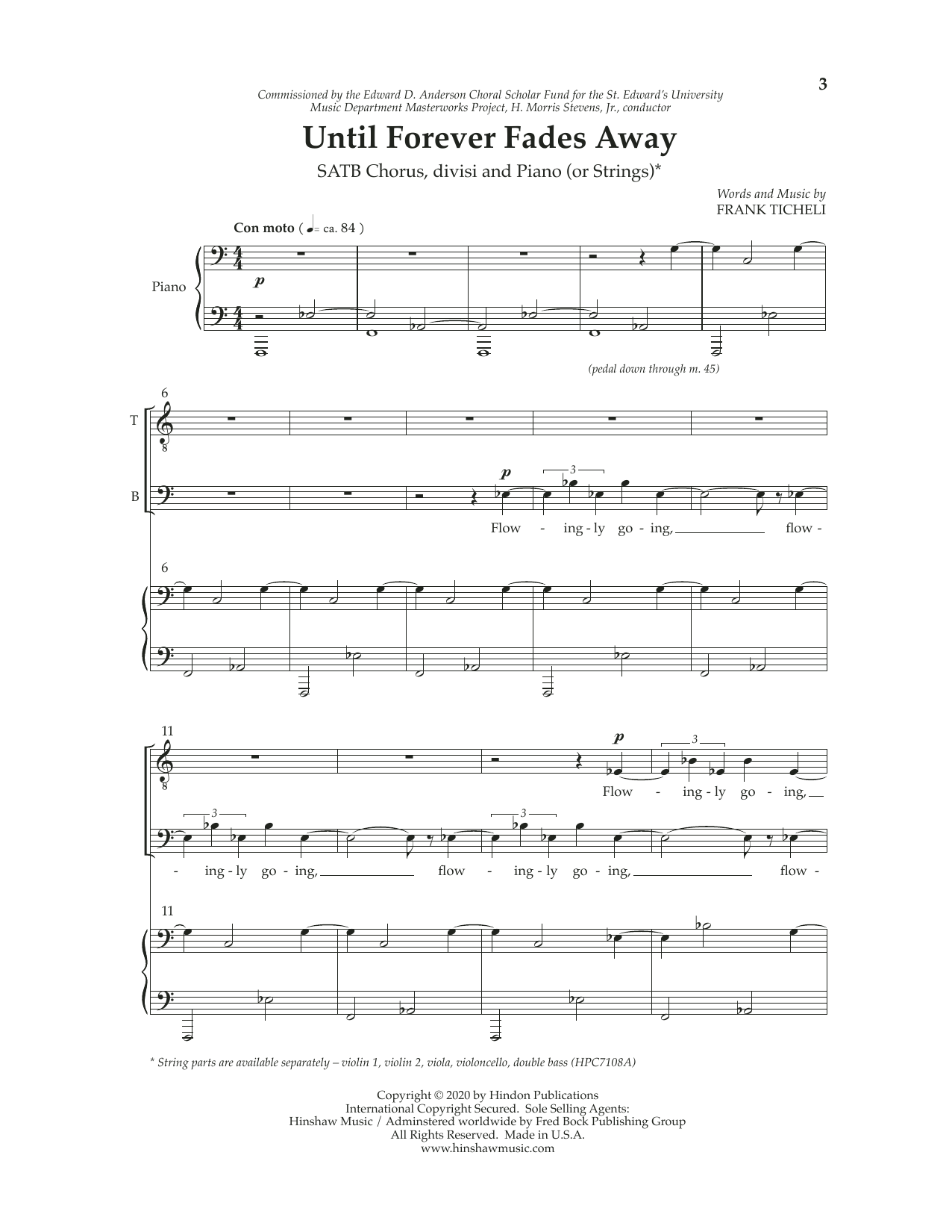 Frank Ticheli Until Forever Fades Away Sheet Music Notes & Chords for SATB Choir - Download or Print PDF