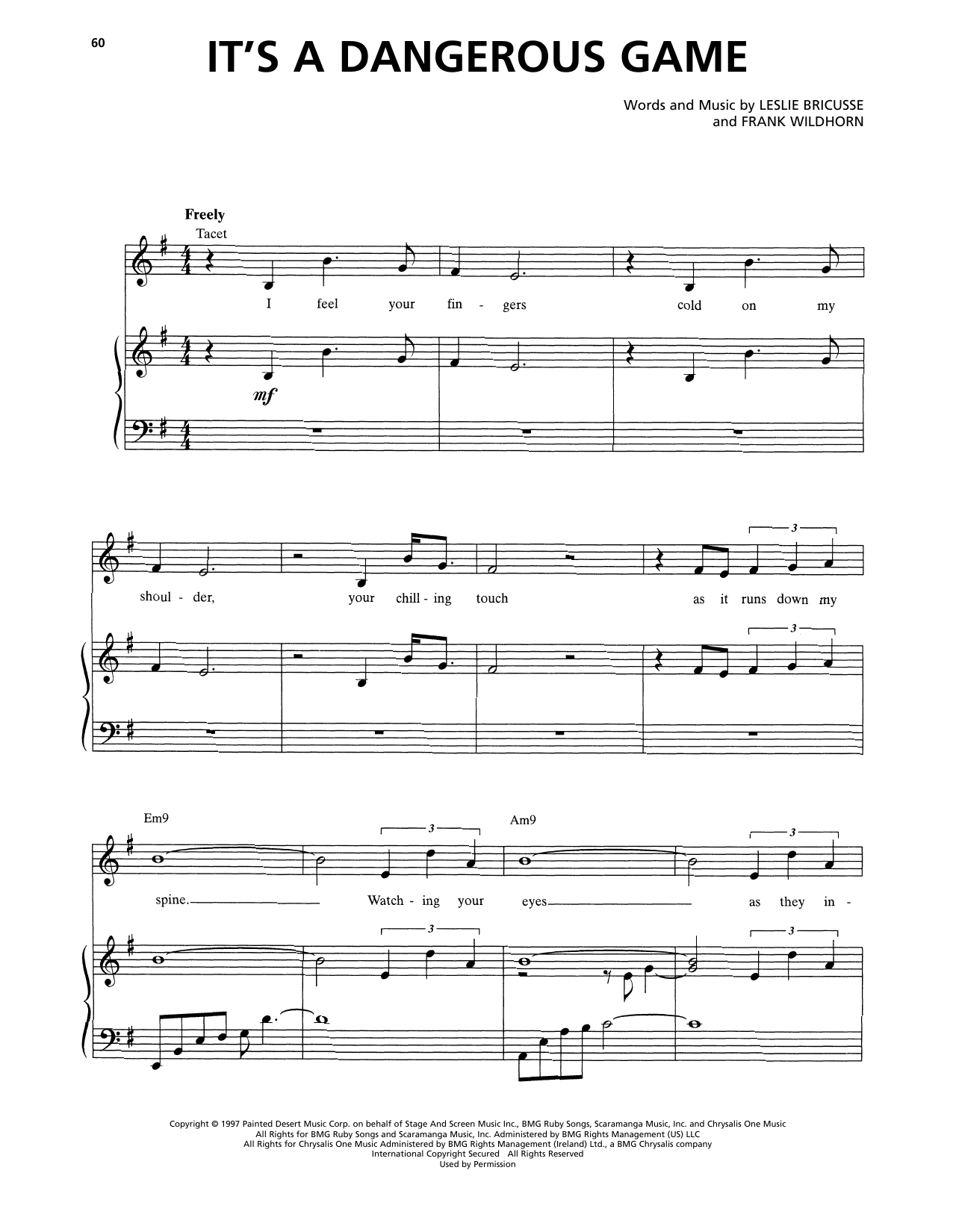 Frank Wildhorn & Leslie Bricusse It's A Dangerous Game (from Jekyll & Hyde) (2013 Revival Version) Sheet Music Notes & Chords for Piano & Vocal - Download or Print PDF
