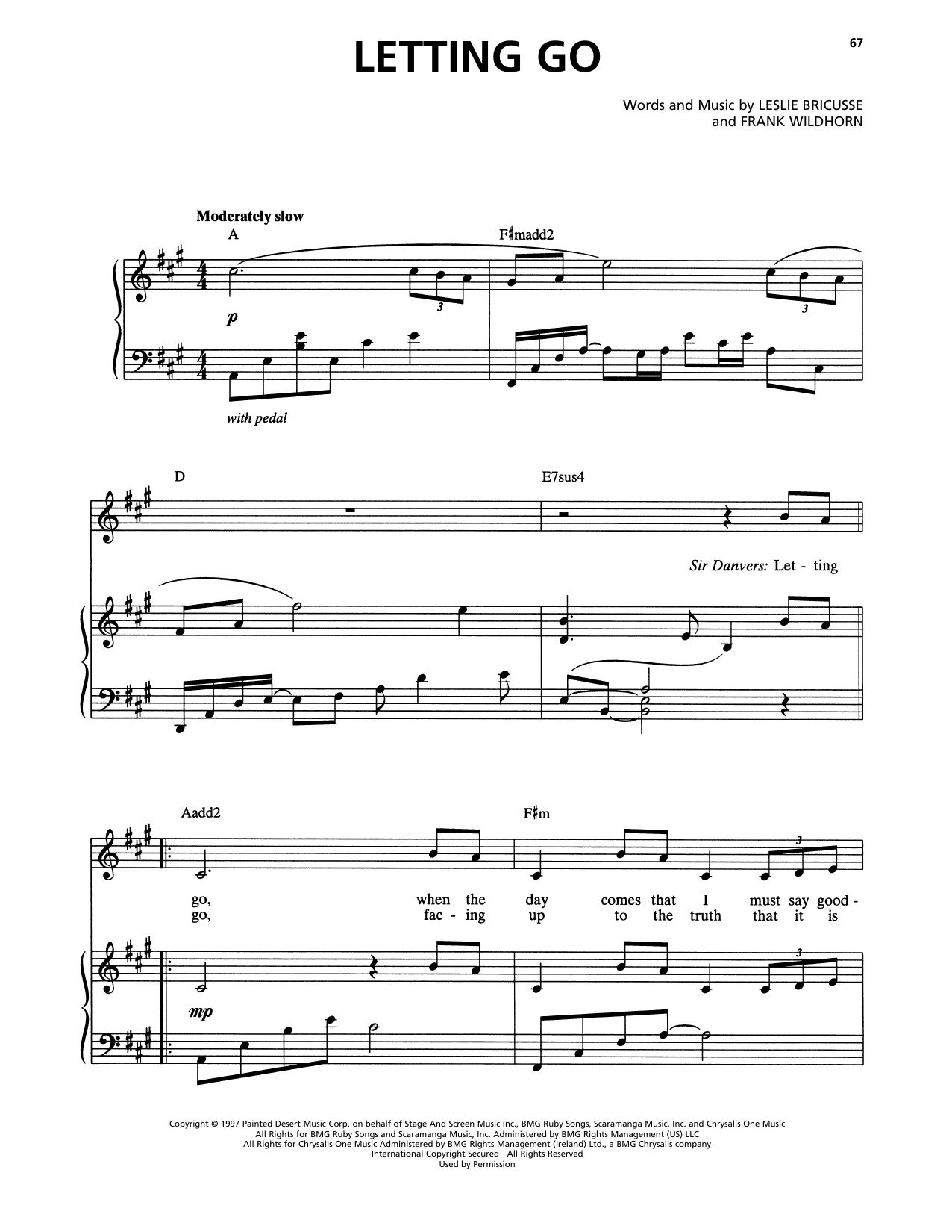 Frank Wildhorn & Leslie Bricusse Letting Go (from Jekyll & Hyde) Sheet Music Notes & Chords for Piano & Vocal - Download or Print PDF