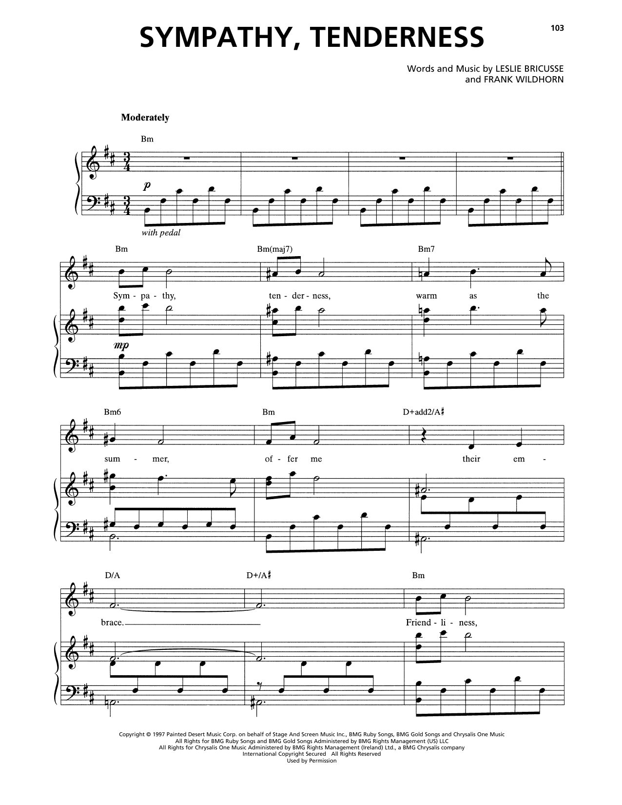 Frank Wildhorn & Leslie Bricusse Sympathy, Tenderness (from Jekyll & Hyde) Sheet Music Notes & Chords for Piano & Vocal - Download or Print PDF