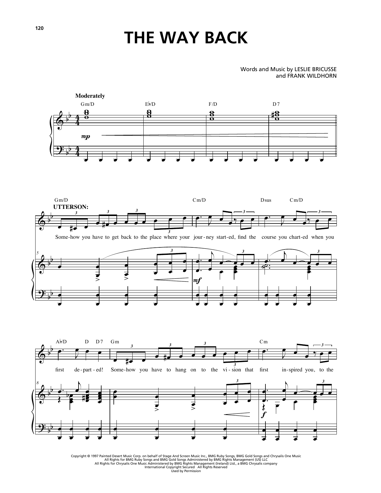 Frank Wildhorn & Leslie Bricusse The Way Back (from Jekyll & Hyde) Sheet Music Notes & Chords for Piano & Vocal - Download or Print PDF
