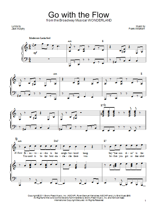 Frank Wildhorn Go With The Flow Sheet Music Notes & Chords for Piano, Vocal & Guitar (Right-Hand Melody) - Download or Print PDF