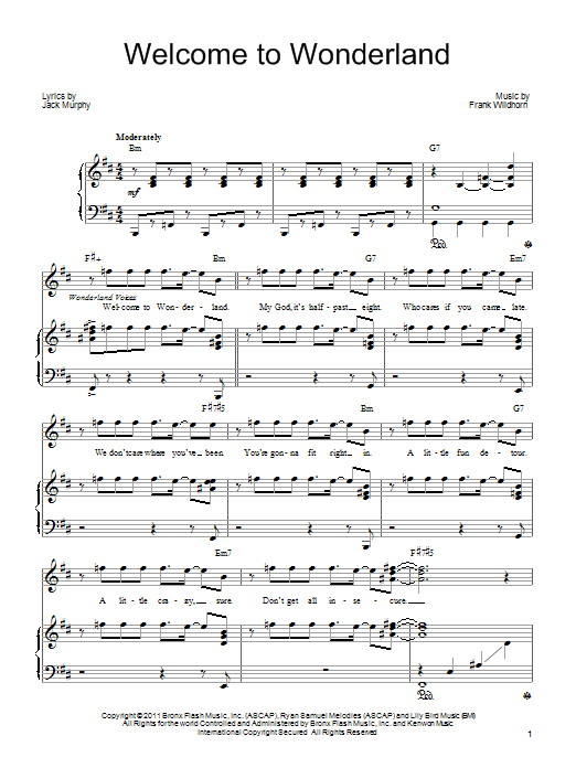 Frank Wildhorn Welcome To Wonderland Sheet Music Notes & Chords for Piano, Vocal & Guitar (Right-Hand Melody) - Download or Print PDF
