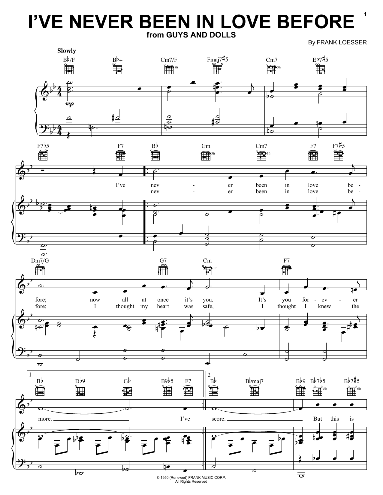 I've Never Been In Love Before sheet music