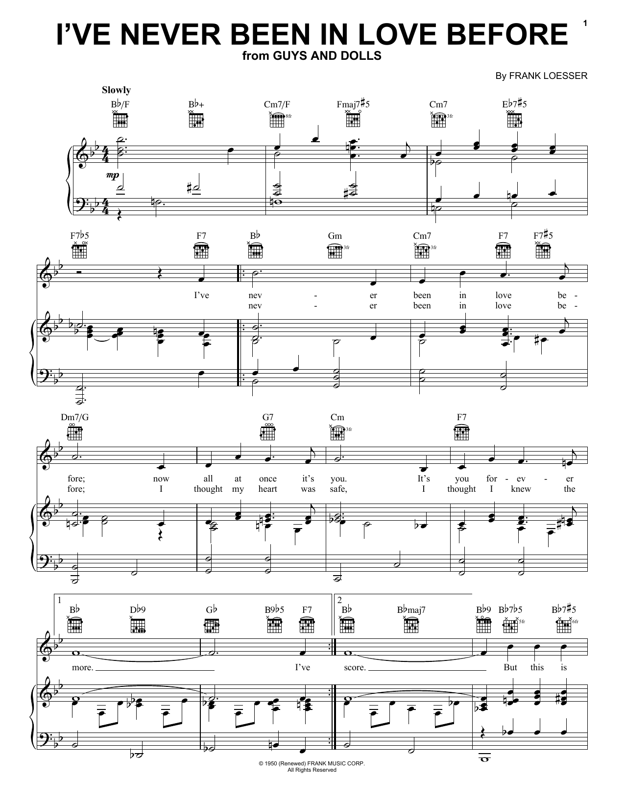 I've Never Been In Love Before sheet music