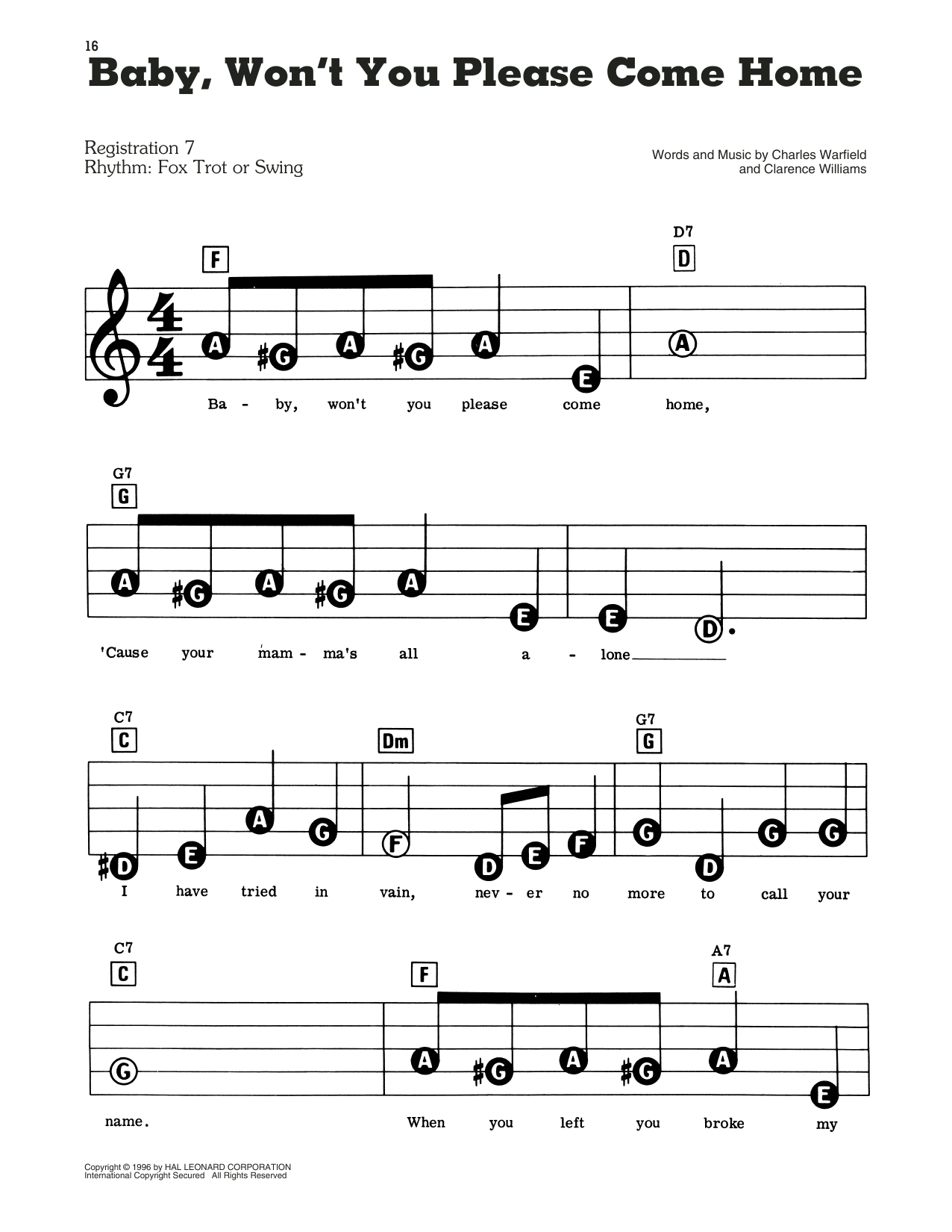 Frank Sinatra Baby Won T You Please Come Home Sheet Music Download Pdf Score 426078