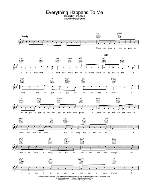 Everything Happens To Me sheet music