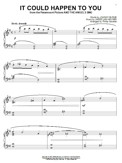 Preview Frank Sinatra It Could Happen To You Pop sheet music, notes and chords for Real Book - Melody, Lyrics & Chords - C Instruments, SKU: 60923 It Could Happen To You sheet music