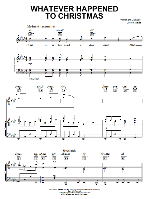 Preview Frank Sinatra Whatever Happened To Christmas Jazz sheet music, notes and chords for Piano, Vocal & Guitar (Right-Hand Melody), SKU: 67560 Whatever Happened To Christmas sheet music