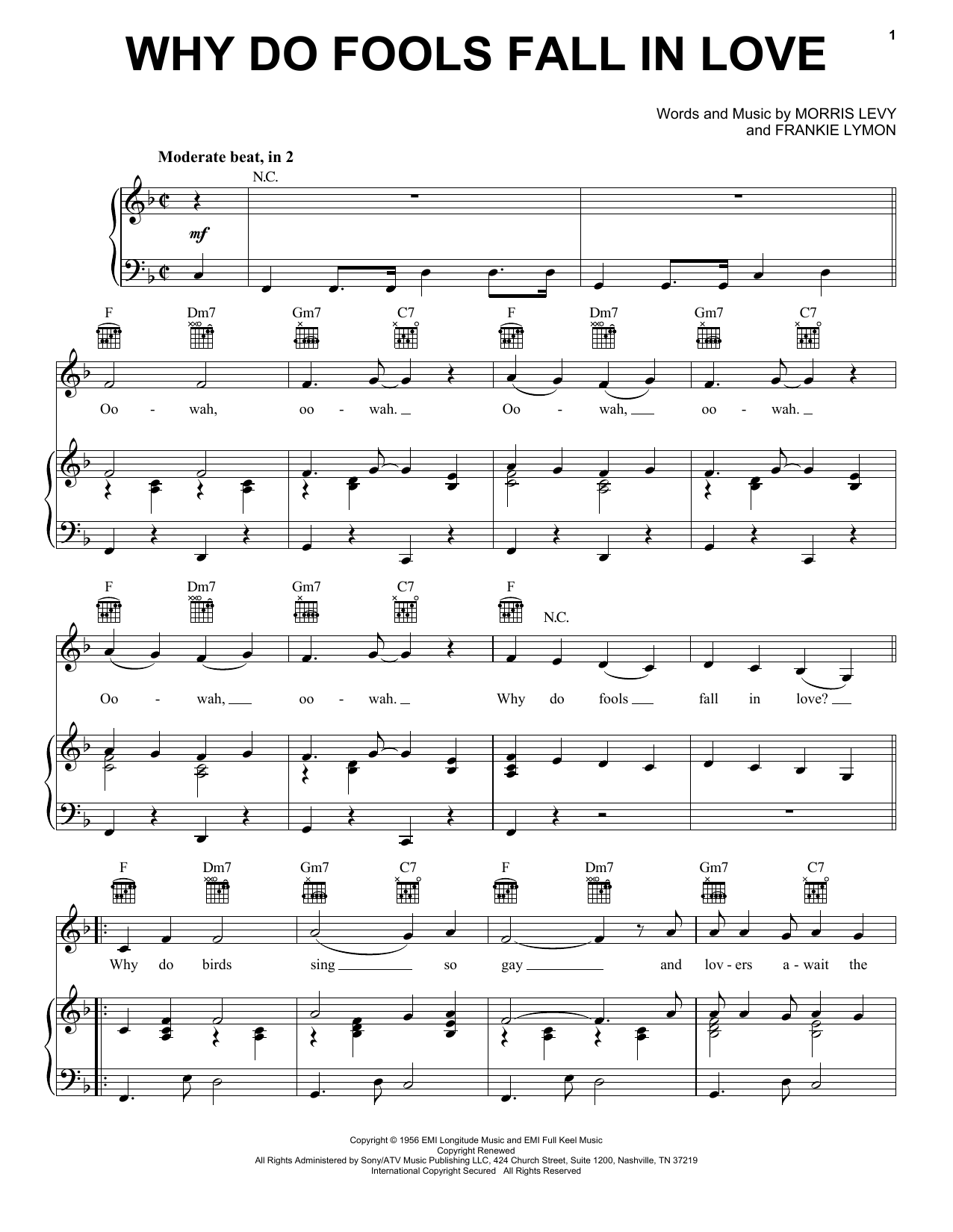 Why Do Fools Fall In Love sheet music