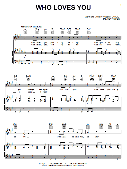 Who Loves You sheet music