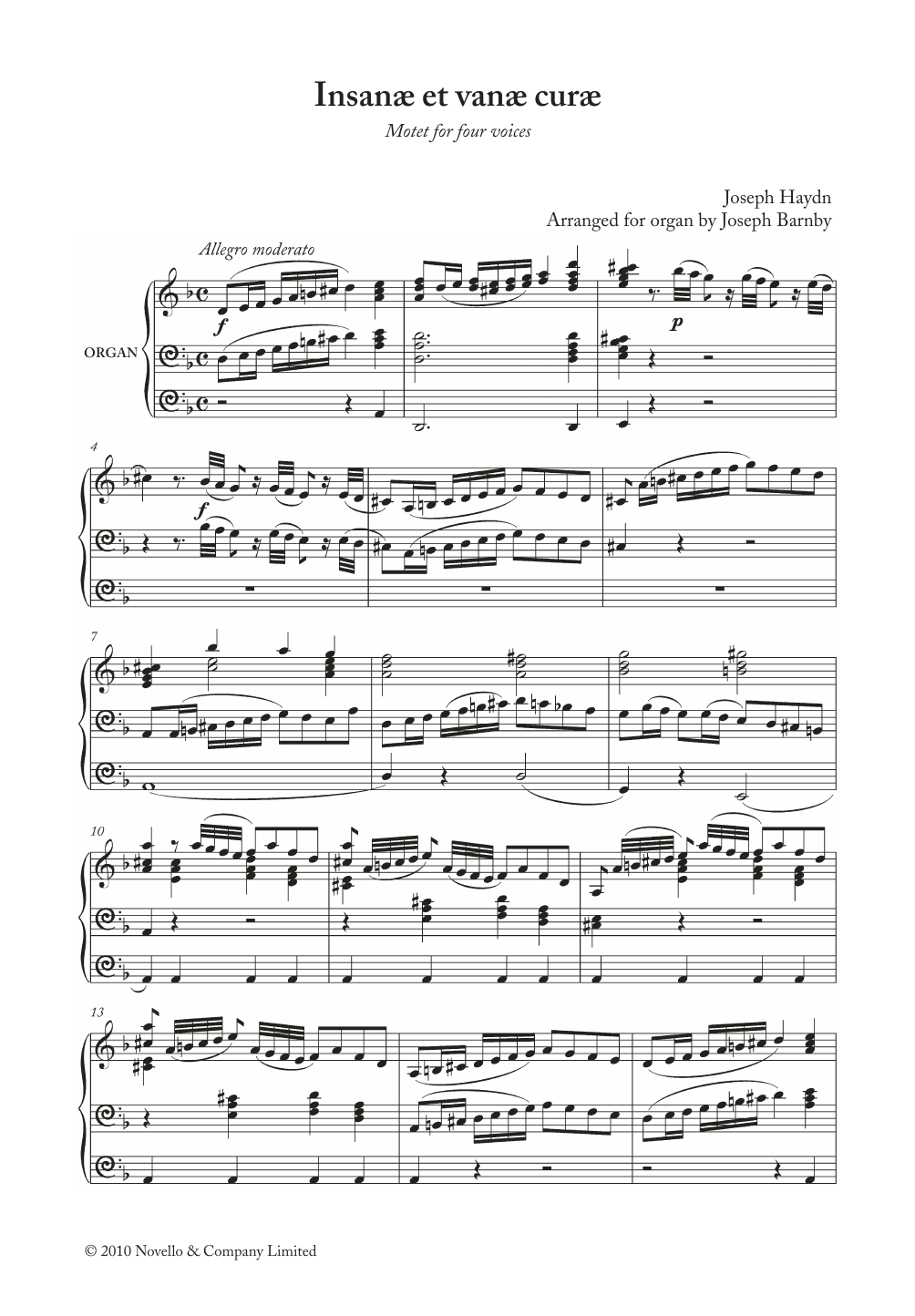 Franz Joseph Haydn Insanae Et Vanae Curae Sheet Music Notes & Chords for Choral - Download or Print PDF