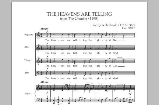 Franz Joseph Haydn The Heavens Are Telling Sheet Music Notes & Chords for Piano Solo - Download or Print PDF
