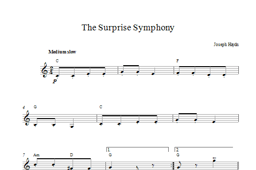 Franz Joseph Haydn The Surprise Symphony Sheet Music Notes & Chords for Alto Saxophone Duet - Download or Print PDF