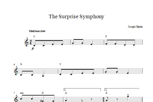 Franz Joseph Haydn The Surprise Symphony Sheet Music Notes & Chords for Violin - Download or Print PDF