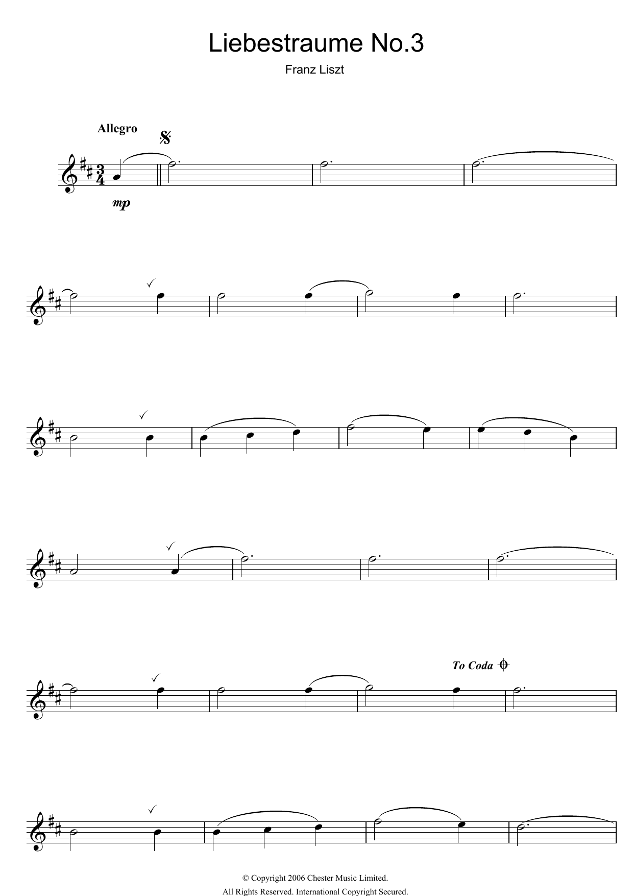 Franz Liszt Liebestraume: Notturno No.3 In A Flat: O Lieb, So Lang Du Lieben... Sheet Music Notes & Chords for Flute - Download or Print PDF