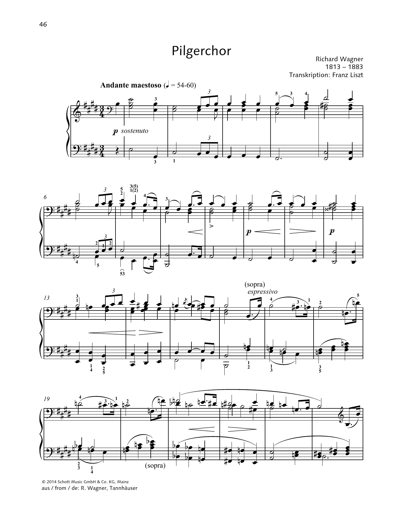 Franz Liszt Pilgerchor Sheet Music Notes & Chords for Piano Solo - Download or Print PDF