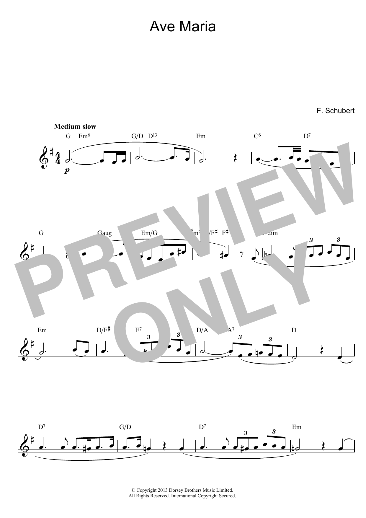 Franz Schubert Ave Maria sheet music notes and chords. Download Printable PDF.