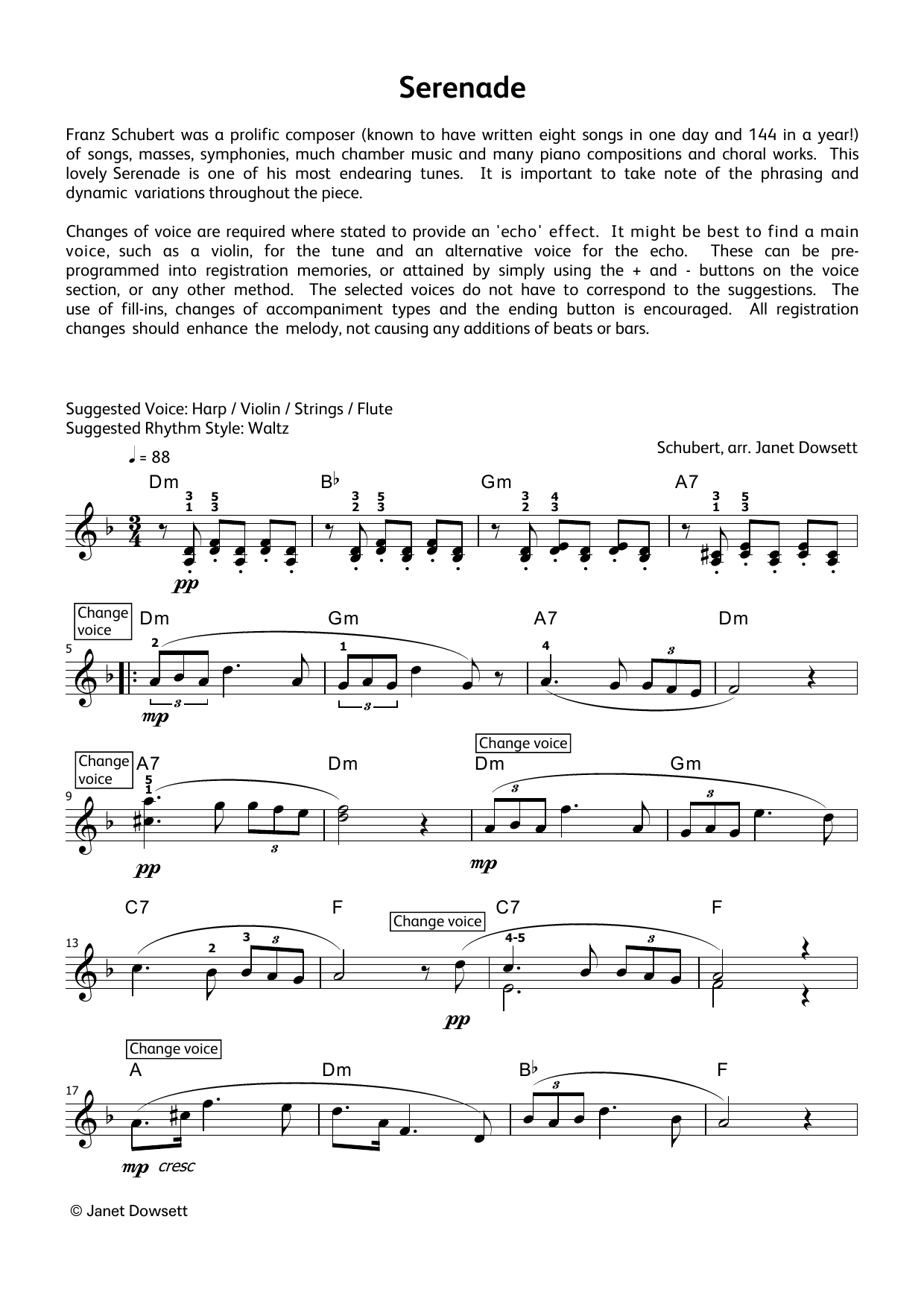 Franz Schubert Serenade (LCME Electronic Keyboard Grade 3 List B & C) Sheet Music Notes & Chords for Piano Solo - Download or Print PDF