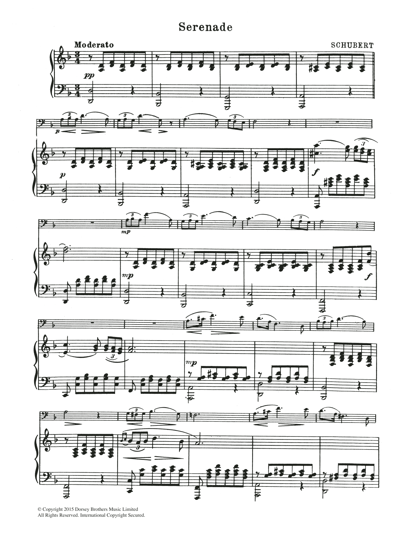 Franz Schubert Serenade Sheet Music Notes & Chords for Cello - Download or Print PDF