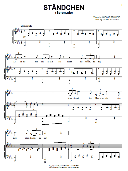 Franz Schubert Serenade (Ständchen) Sheet Music Notes & Chords for Lead Sheet / Fake Book - Download or Print PDF