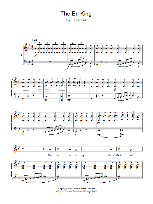 Franz Schubert The Erl-King Sheet Music Notes & Chords for Piano & Vocal - Download or Print PDF