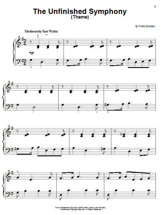 Franz Schubert The Unfinished Symphony (Theme) Sheet Music Notes & Chords for Viola - Download or Print PDF