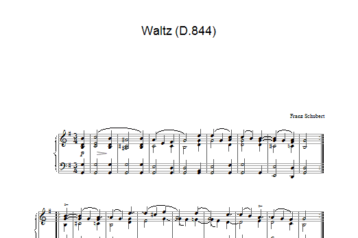 Franz Schubert Waltz (D.844) Sheet Music Notes & Chords for Piano - Download or Print PDF