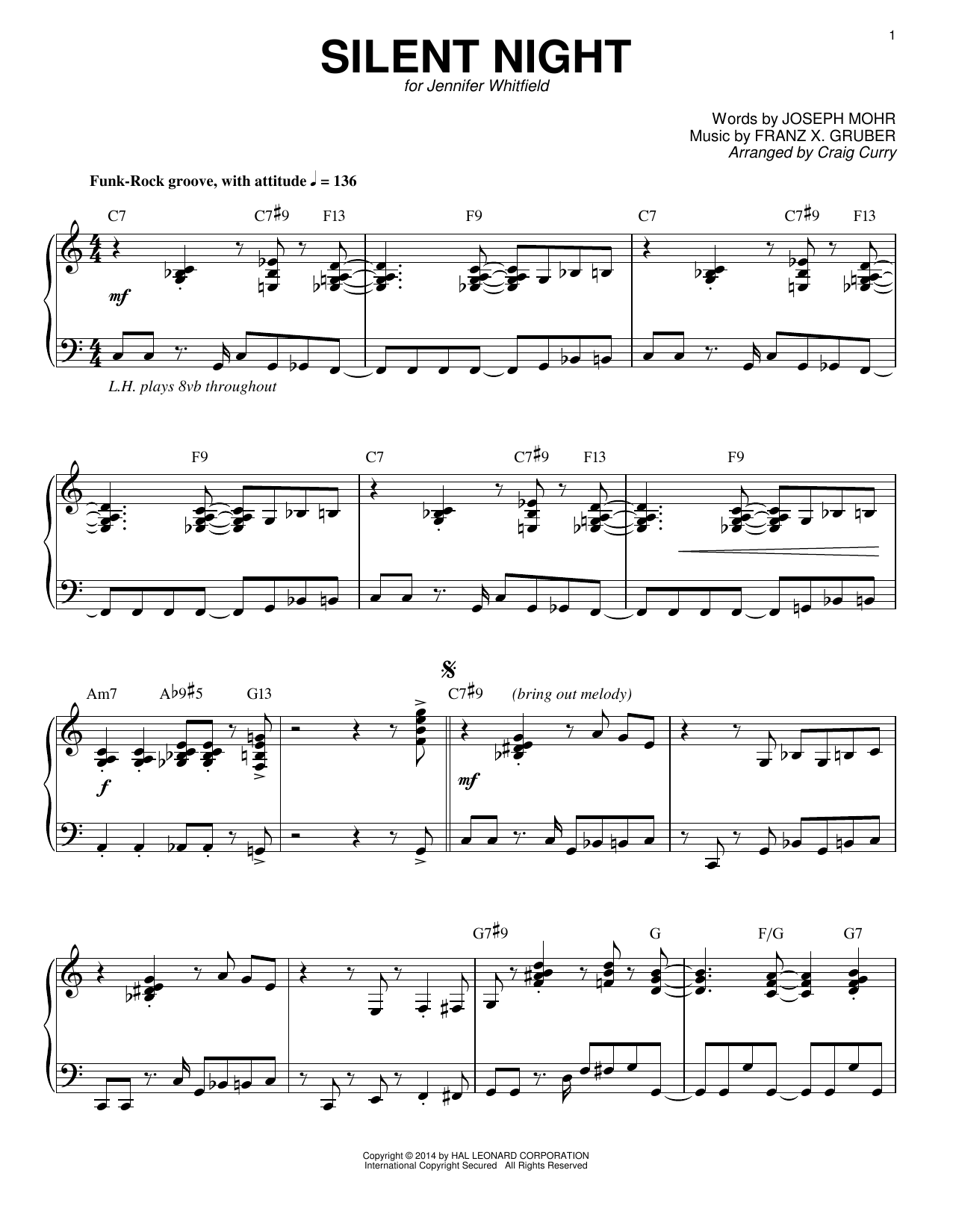 Craig Curry Silent Night Sheet Music Notes & Chords for Piano - Download or Print PDF