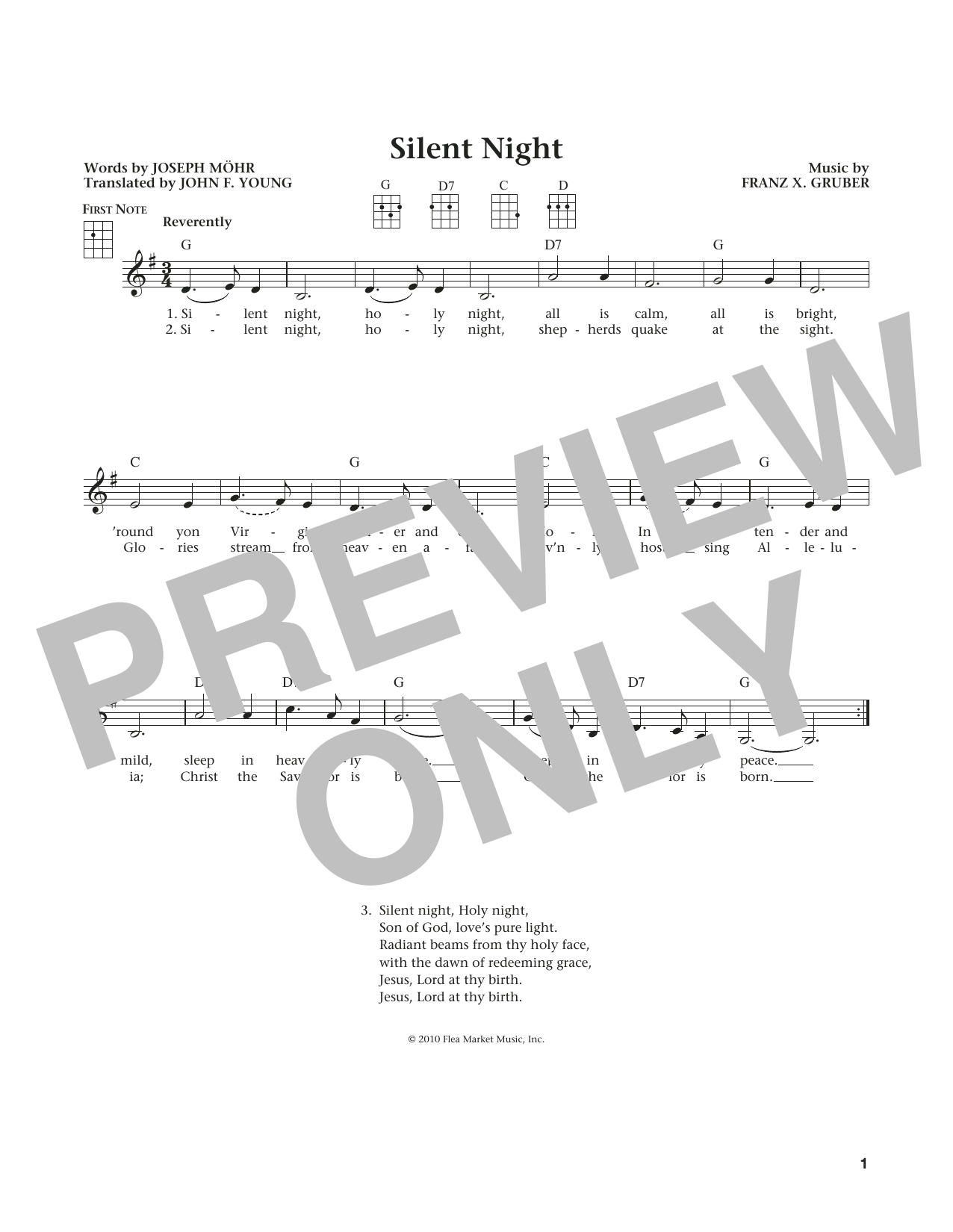 Franz X. Gruber Silent Night (from The Daily Ukulele) (arr. Liz and Jim Beloff) Sheet Music Notes & Chords for Ukulele - Download or Print PDF