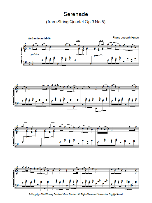 Serenade For Strings, Op. 3, No. 5 sheet music