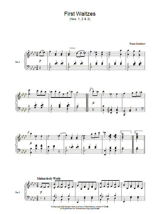 First Waltzes sheet music