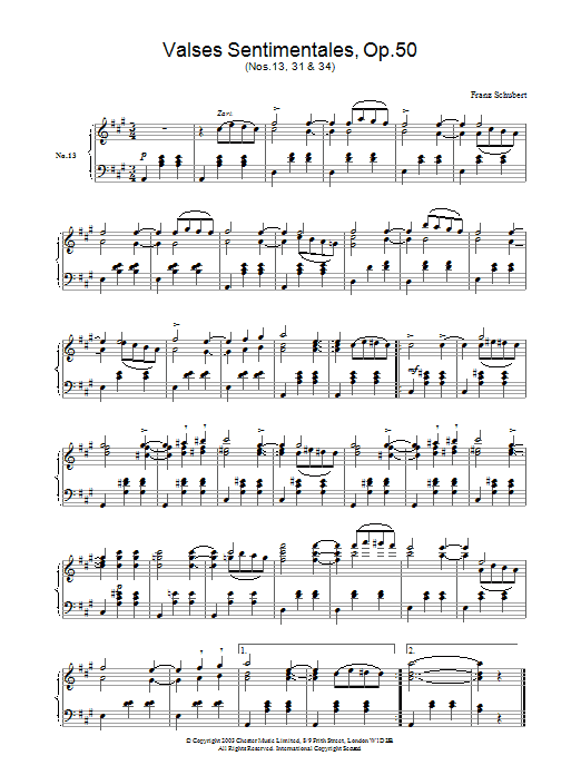 Valses Sentimentales, Op.50 sheet music