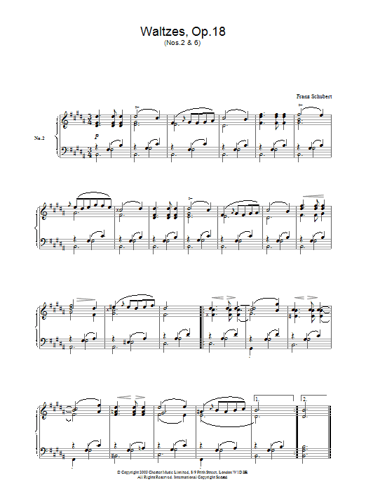 Waltzes, Op.18 sheet music
