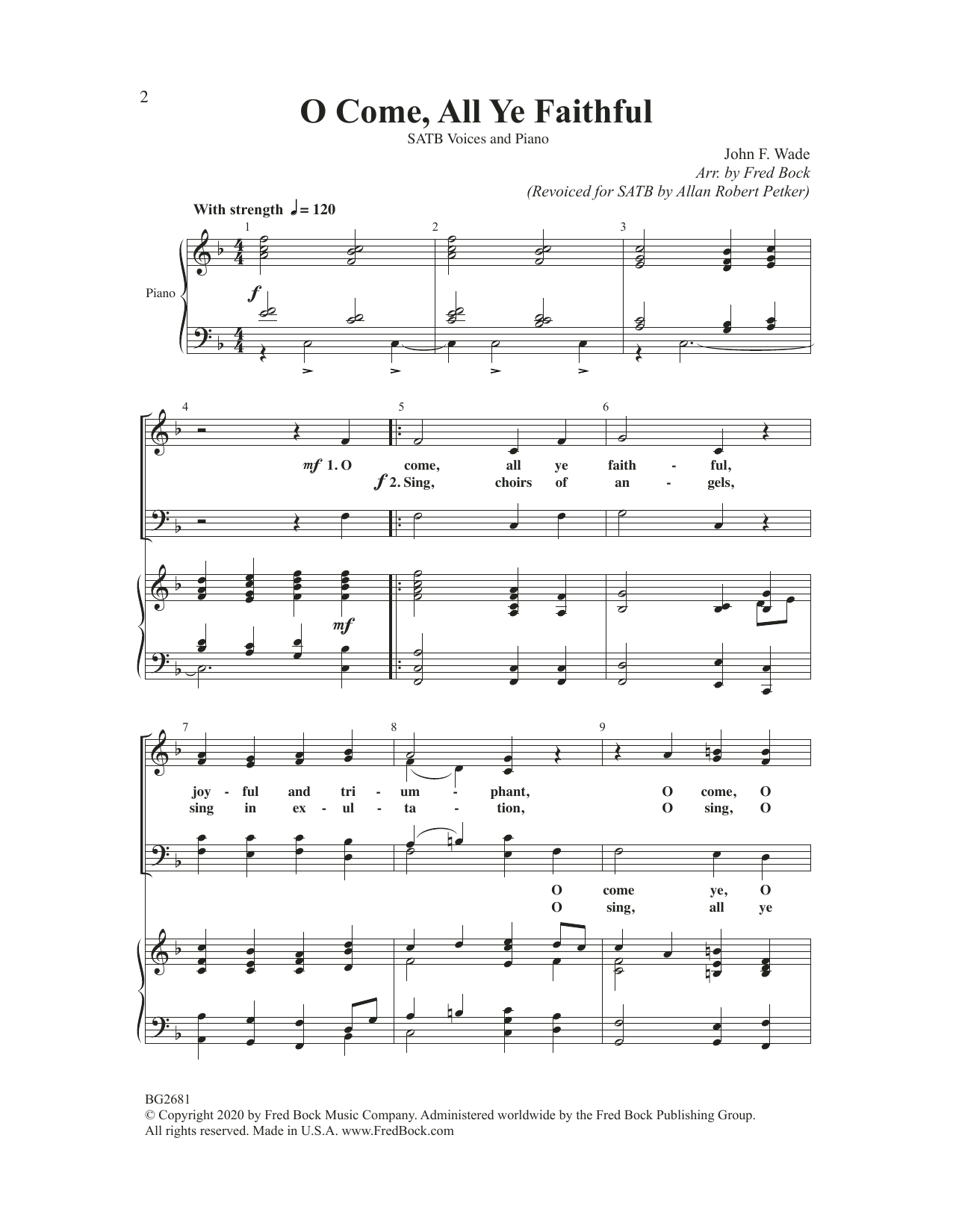 Fred Bock & Allan Robert Petker O Come All Ye Faithful Sheet Music Notes & Chords for SATB Choir - Download or Print PDF