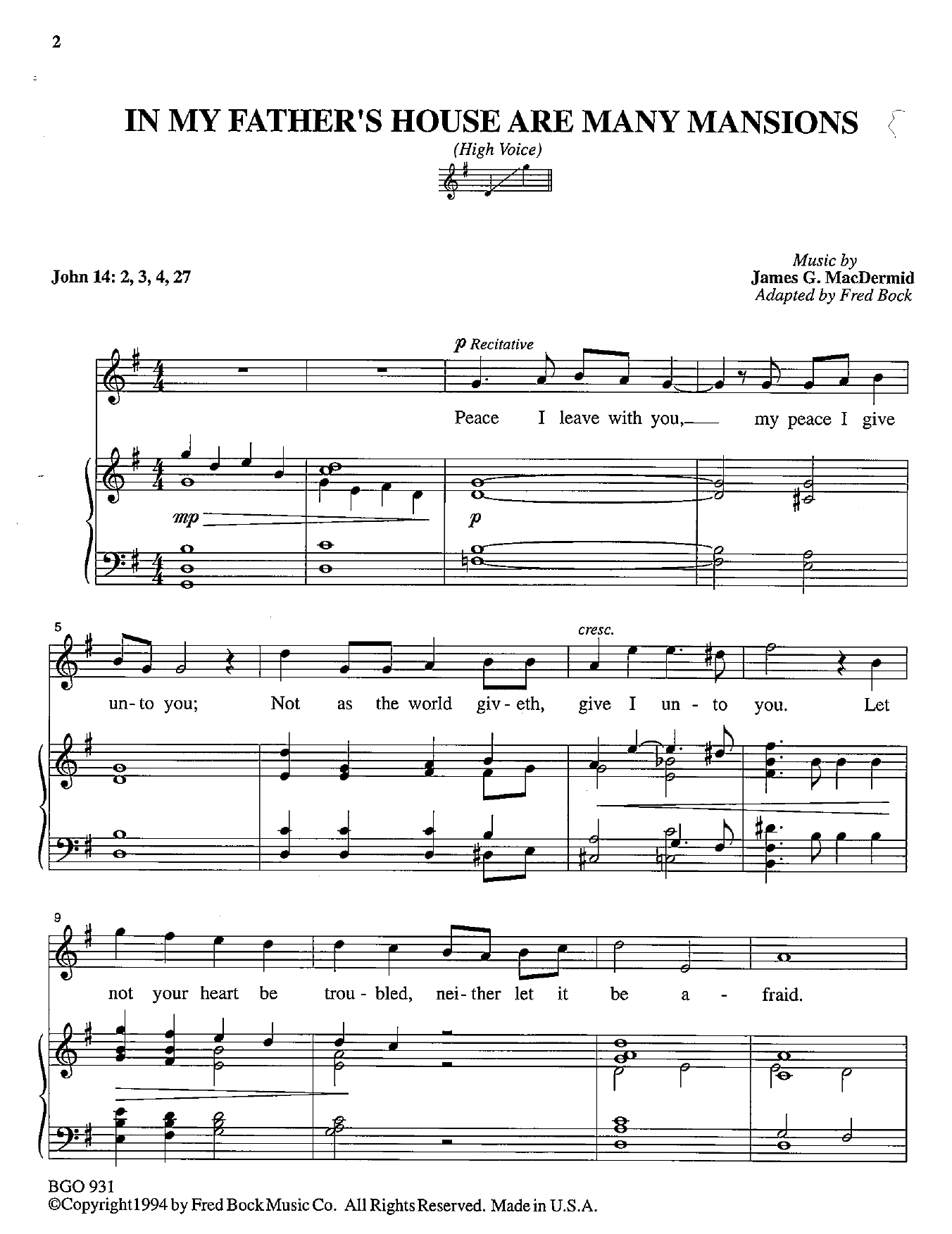 Fred Bock In My Father's House Are Many Mansions Sheet Music Notes & Chords for Piano & Vocal - Download or Print PDF Fred Bock In My Father's House Are Many Mansions Sheet Music Notes & Chords for Piano & Vocal - Download or Print PDF