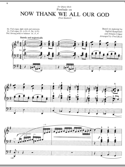 Fred Bock Now Thank We All Our God Sheet Music Notes & Chords for Organ - Download or Print PDF