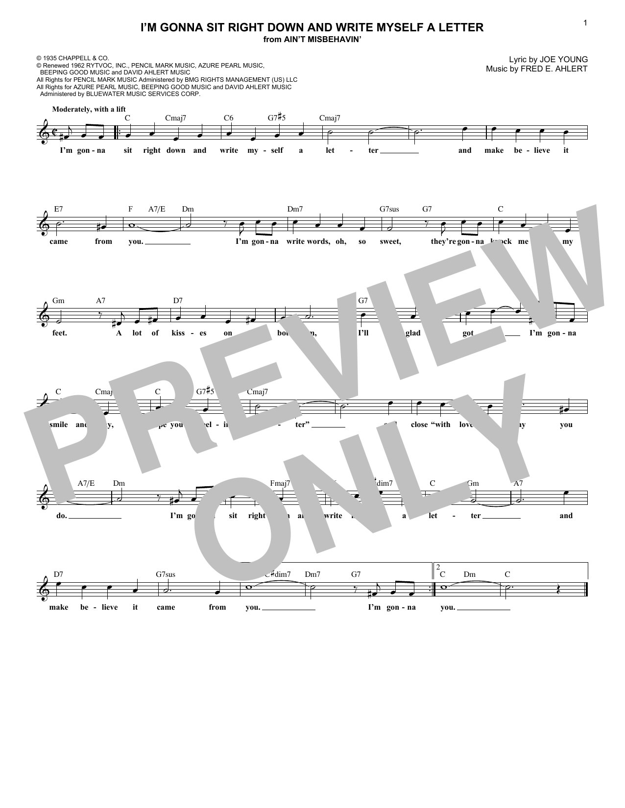 Fred E. Ahlert I'm Gonna Sit Right Down And Write Myself A Letter Sheet Music Notes & Chords for Ukulele - Download or Print PDF