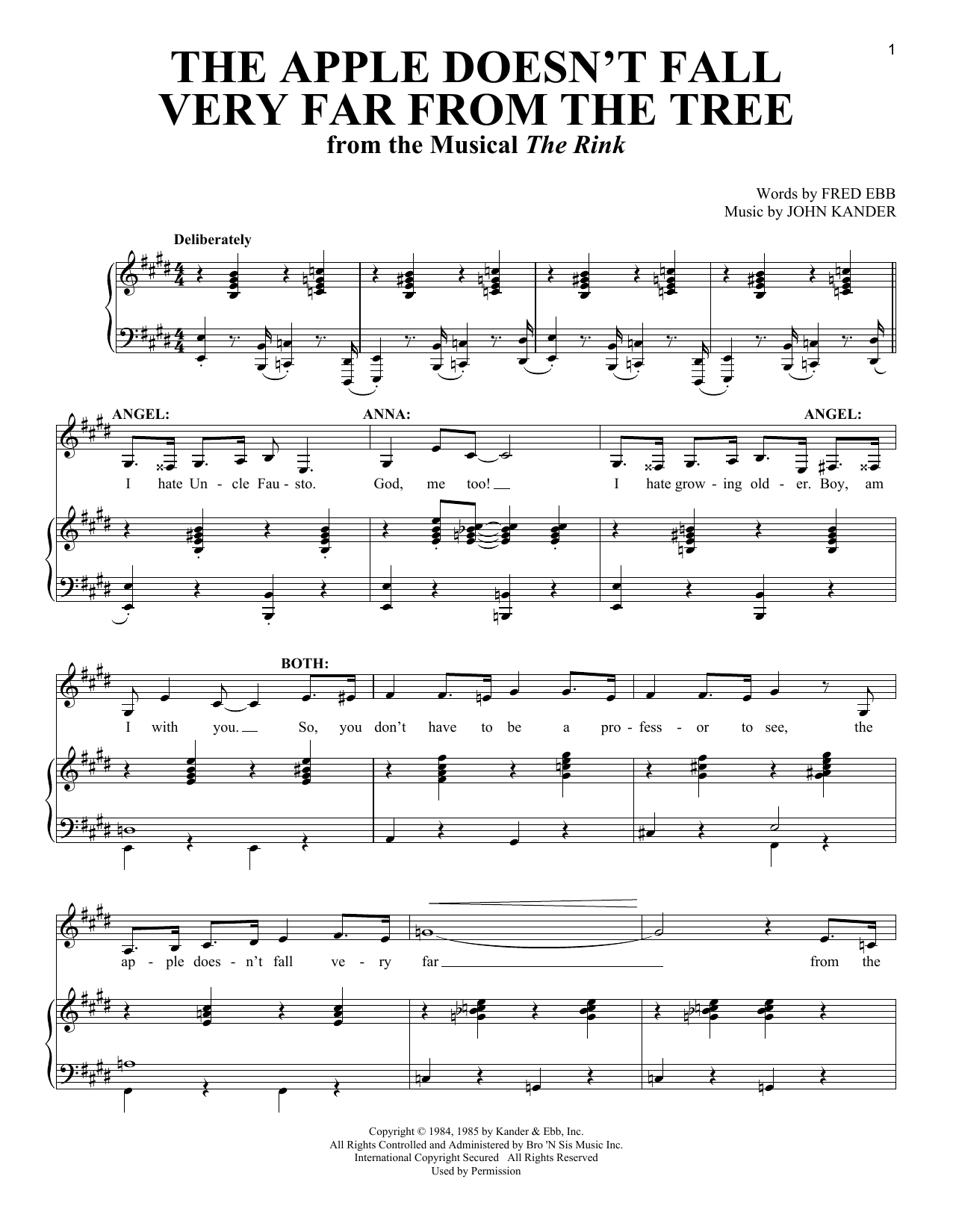 Fred Ebb The Apple Doesn't Fall Very Far From The Tree Sheet Music Notes & Chords for Vocal Duet - Download or Print PDF
