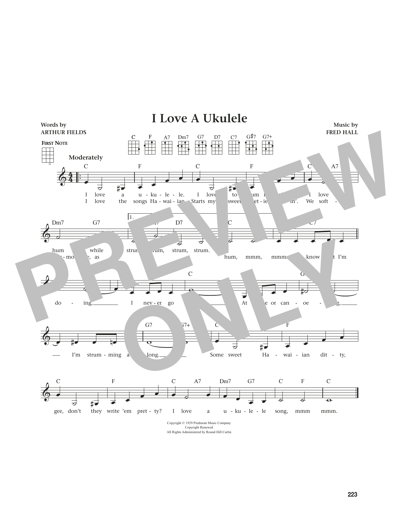 Fred Hall I Love A Ukulele (from The Daily Ukulele) (arr. Jim Beloff) Sheet Music Notes & Chords for Ukulele - Download or Print PDF