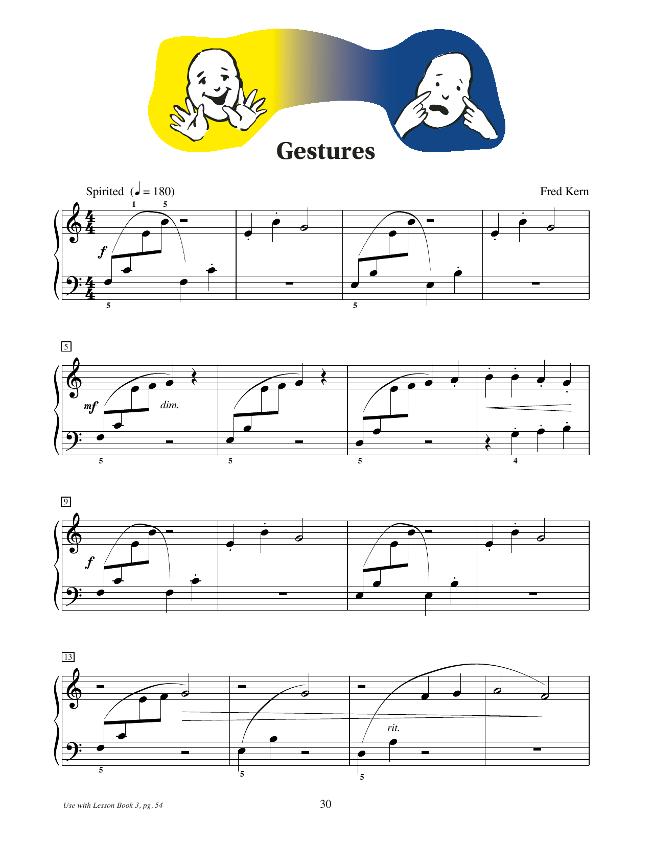 Fred Kern Gestures Sheet Music Notes & Chords for Educational Piano - Download or Print PDF