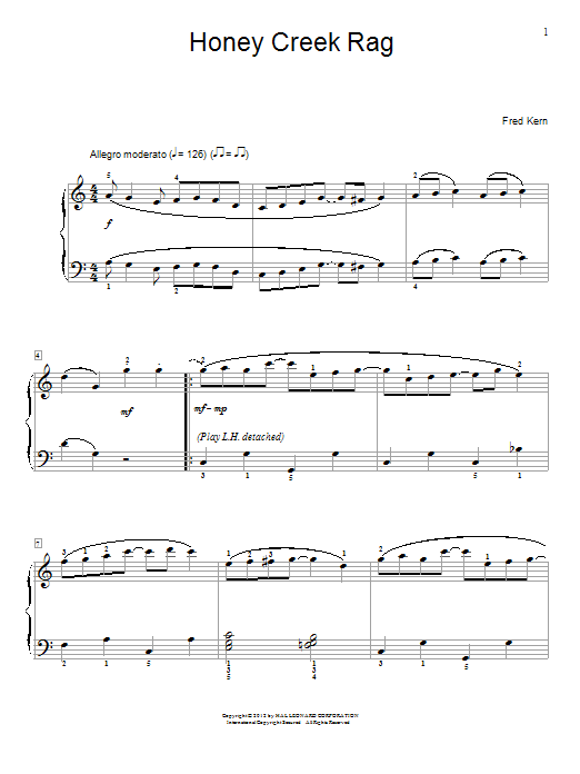 Fred Kern Honey Creek Rag Sheet Music Notes & Chords for Educational Piano - Download or Print PDF